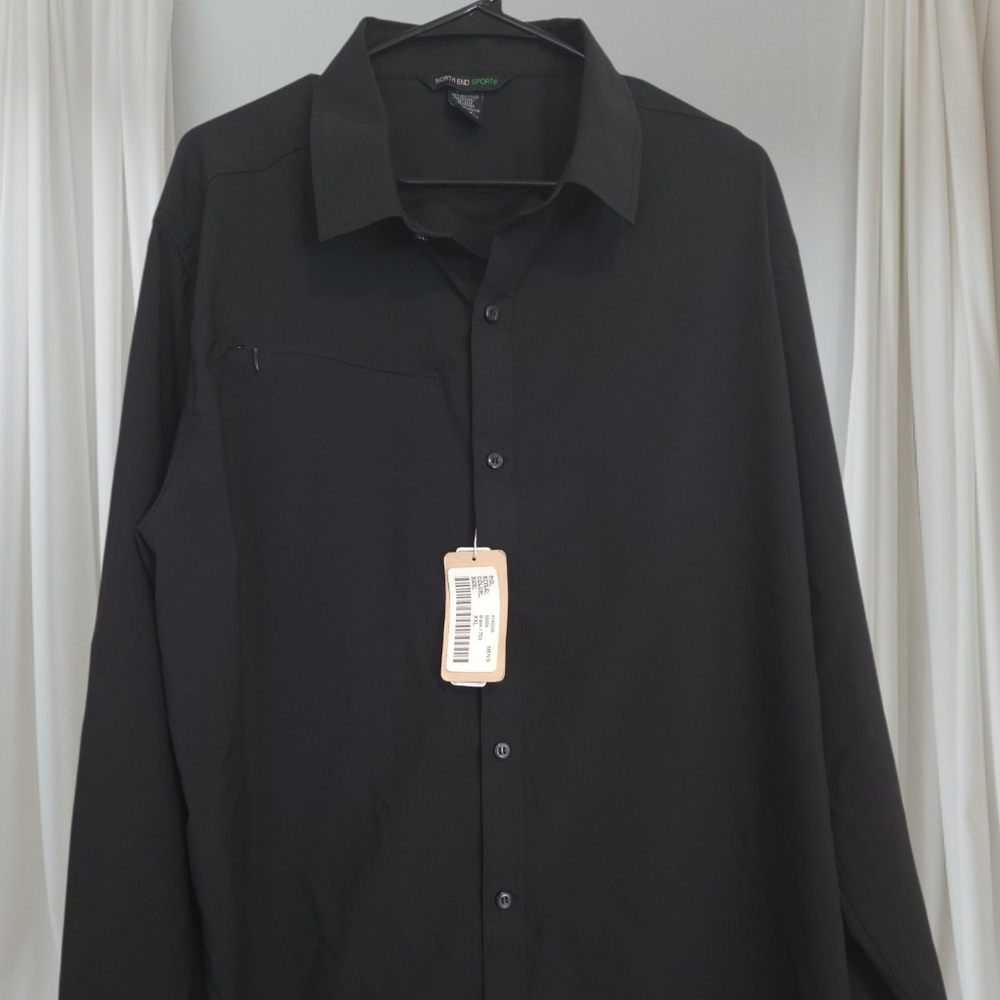 NWT North End Sport Black Dress Shirt XXL Very Nice!